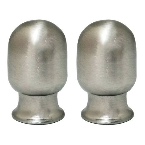 Royal Designs Top Rounded Cylindar Brushed Nickel Lamp Finial, Set of 2