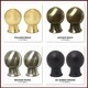 preview thumbnail 7 of 6, Royal Designs Top Rounded Cylindar Brushed Nickel Lamp Finial, Set of 2