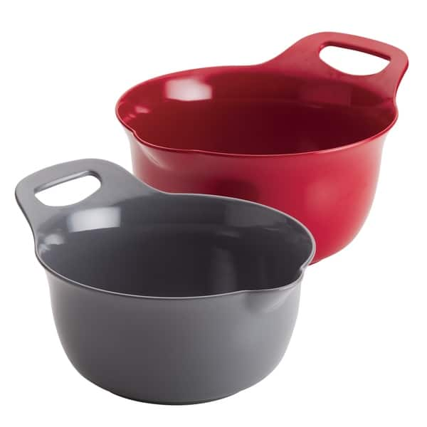 JoyJolt Joyful 5 Glass Mixing Bowls with Lids - Red