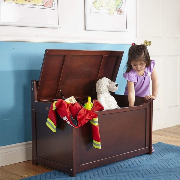 espresso wood toy box