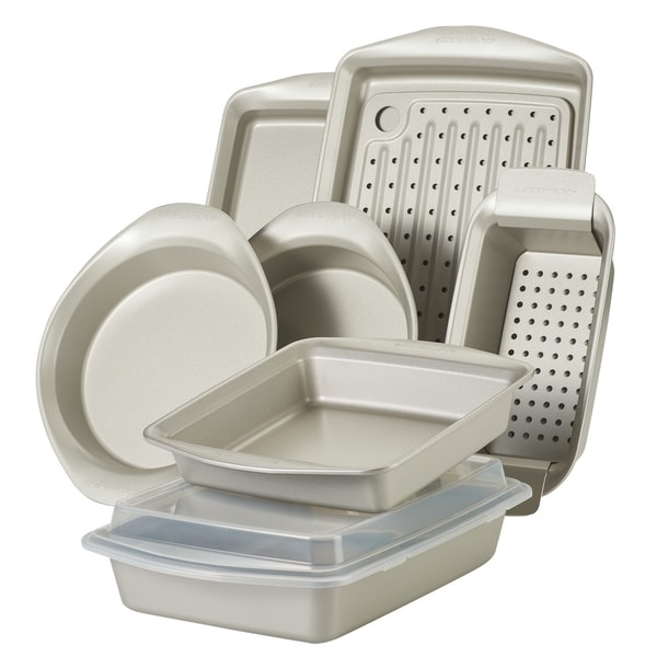 Rachael Ray 10-Piece Nonstick Bakeware Set, Silver. Opens flyout.