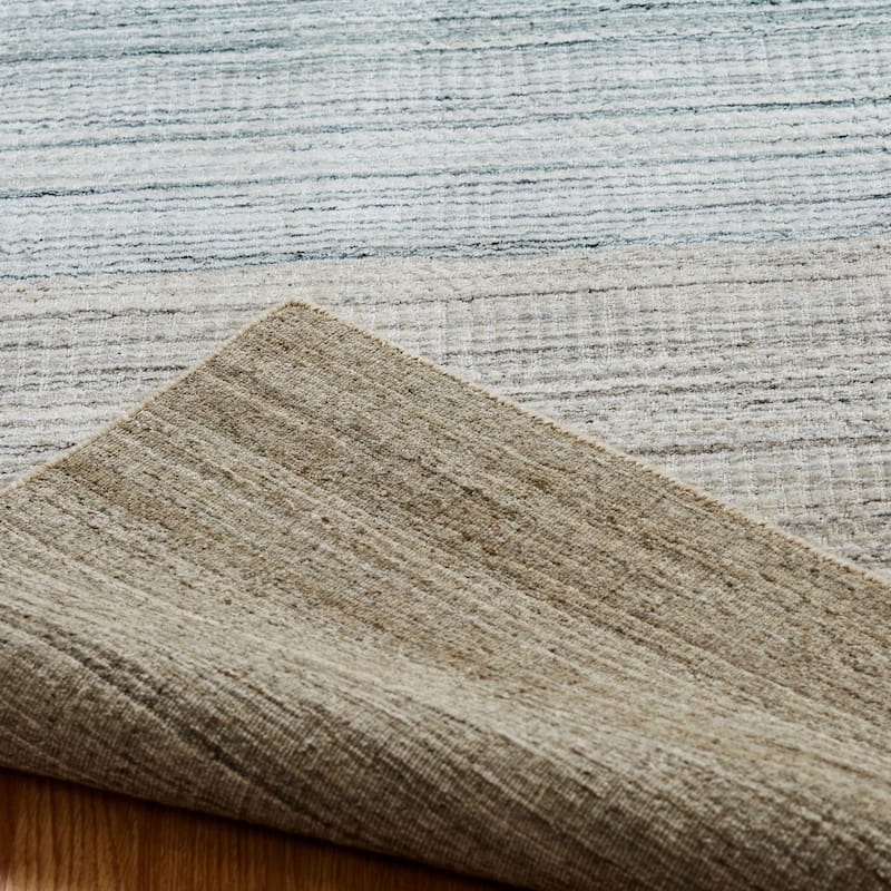Porch & Den Dekorte Blue and Brown Striated Area Rug