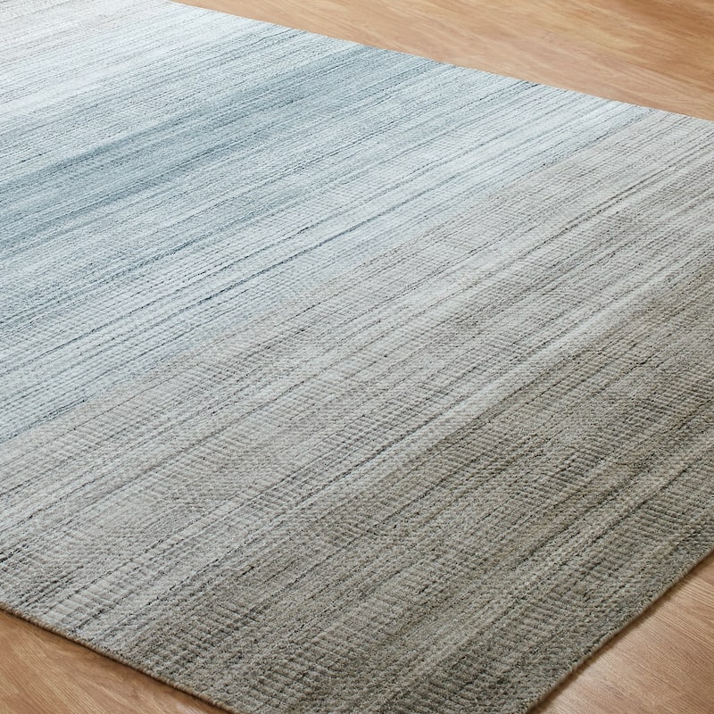 Porch & Den Dekorte Blue and Brown Striated Area Rug