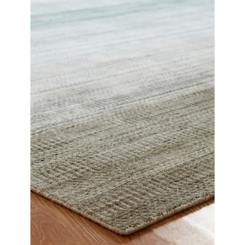 Porch & Den Dekorte Blue and Brown Striated Area Rug