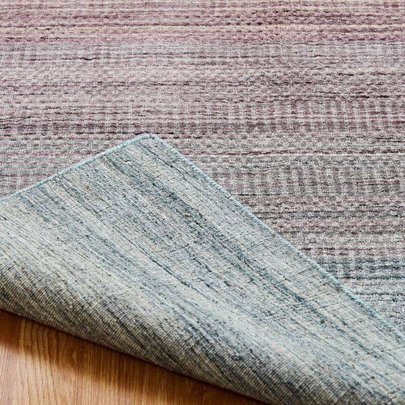 Porch & Den Dekorte Blue and Pink Striated Area Rug