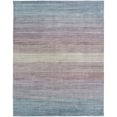 Porch & Den Dekorte Blue and Pink Striated Area Rug