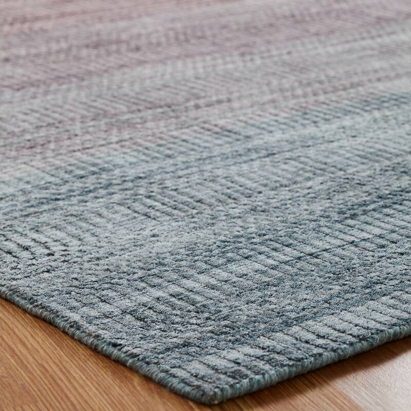 Porch & Den Dekorte Blue and Pink Striated Area Rug