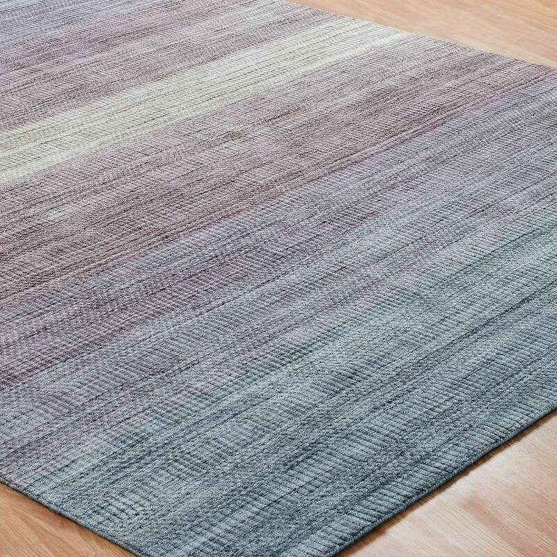 Porch & Den Dekorte Blue and Pink Striated Area Rug