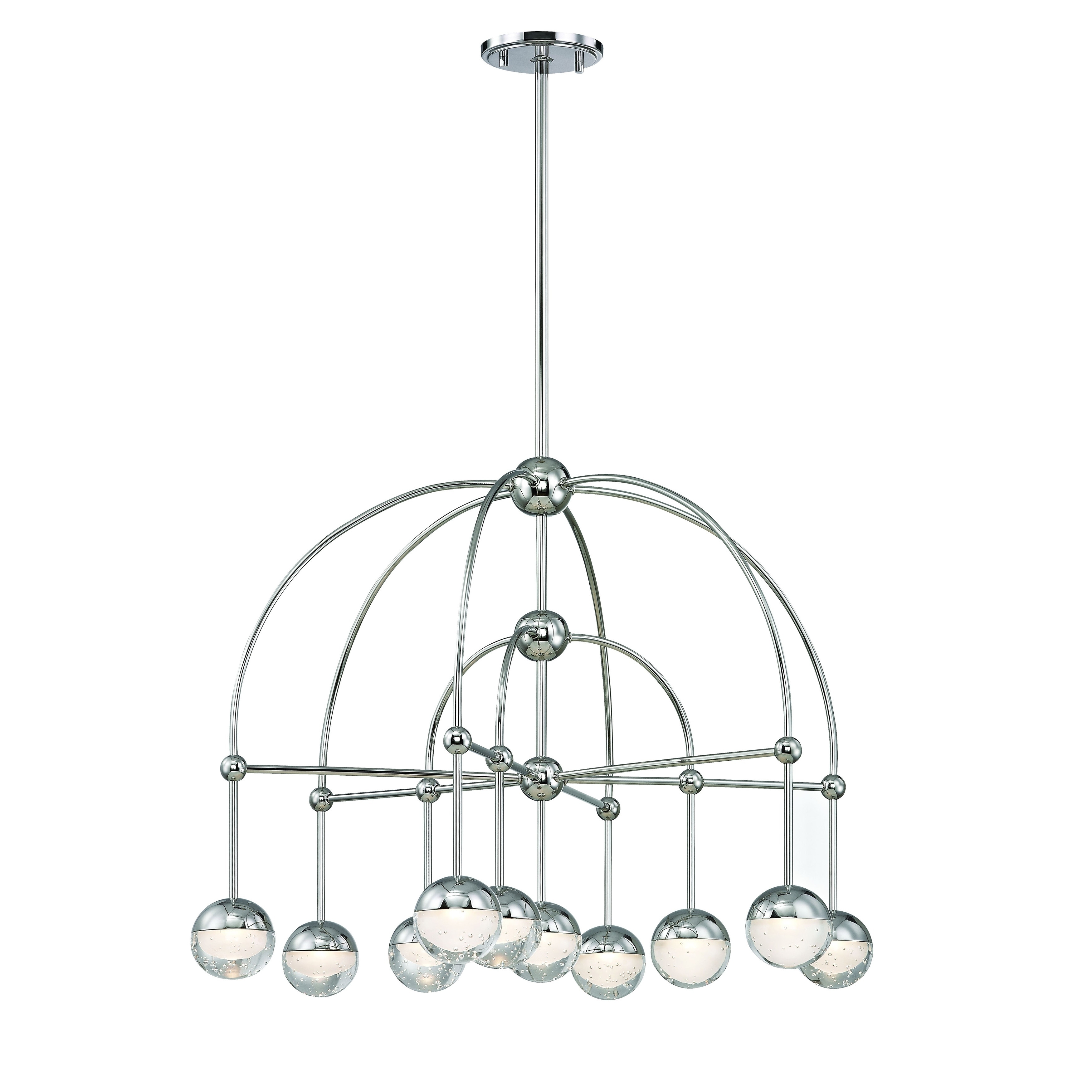Hudson Valley Boca 10-light Polished Nickel LED Chandelier, Clear, Etched Glass Shade - Chandeliers For Bedrooms by Overstock.com
