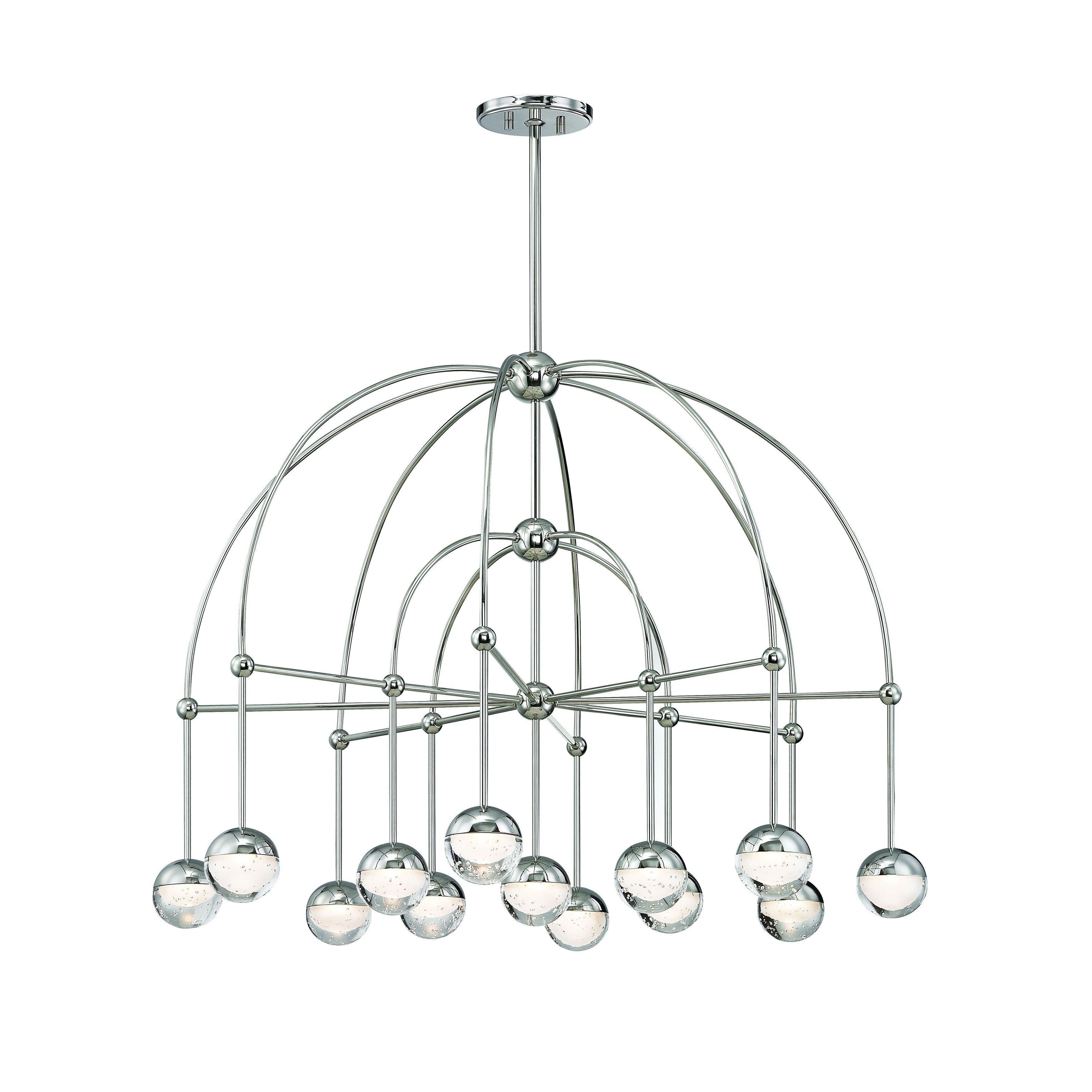 Hudson Valley Boca 13-light Polished Nickel LED Chandelier, Clear, Etched Glass Shade - Chandeliers For Bedrooms by Overstock.com