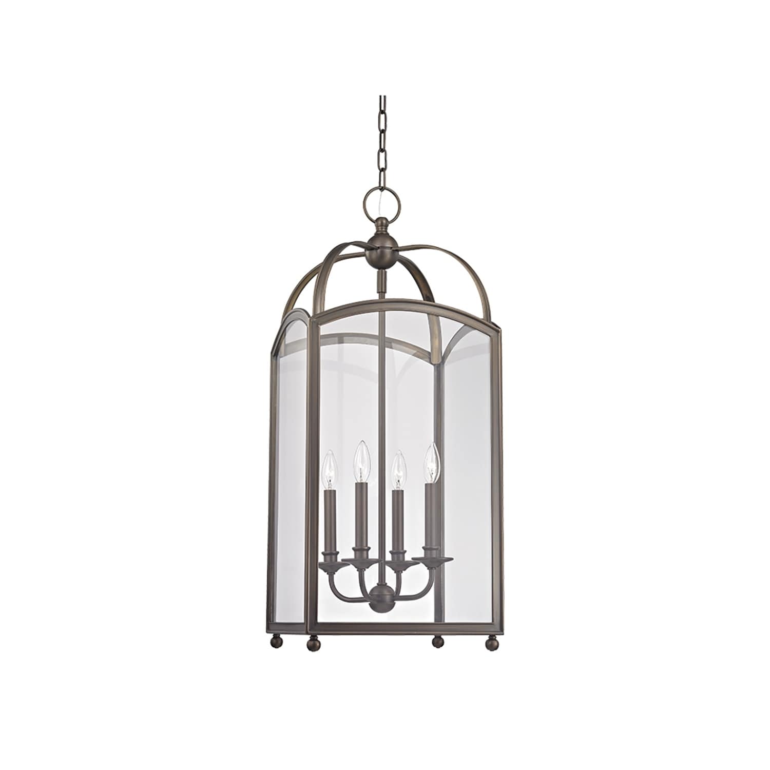 Hudson Valley Millbrook 4-light Distressed Bronze Chandelier, Clear Glass Shade - Chandeliers For Bedrooms by Overstock.com