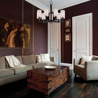 Hudson Valley Baldwin 9-light Old Bronze Chandelier, White Faux Silk Shade - Chandeliers For Bedrooms by Overstock.com