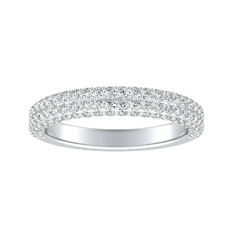 Auriya 18k Gold 3/4ct TDW Diamond Studded Wedding Band