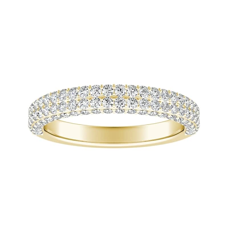 Auriya 18k Gold 3/4ct TDW Diamond Studded Wedding Band