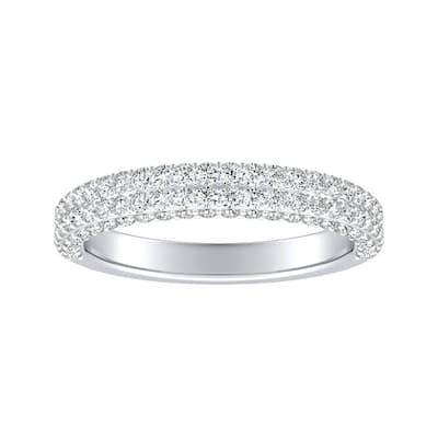 Auriya 3/4ctw Double Edged Pave Diamond Wedding Band Platinum