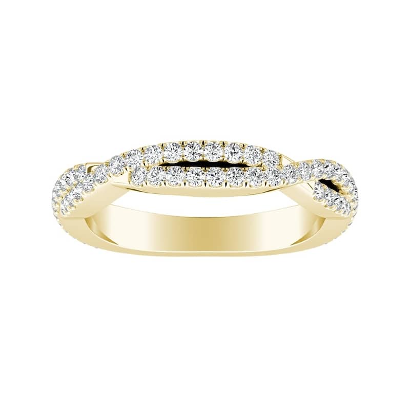 Auriya 18k Gold 1/2ct TDW Diamond Twisted Wedding Band