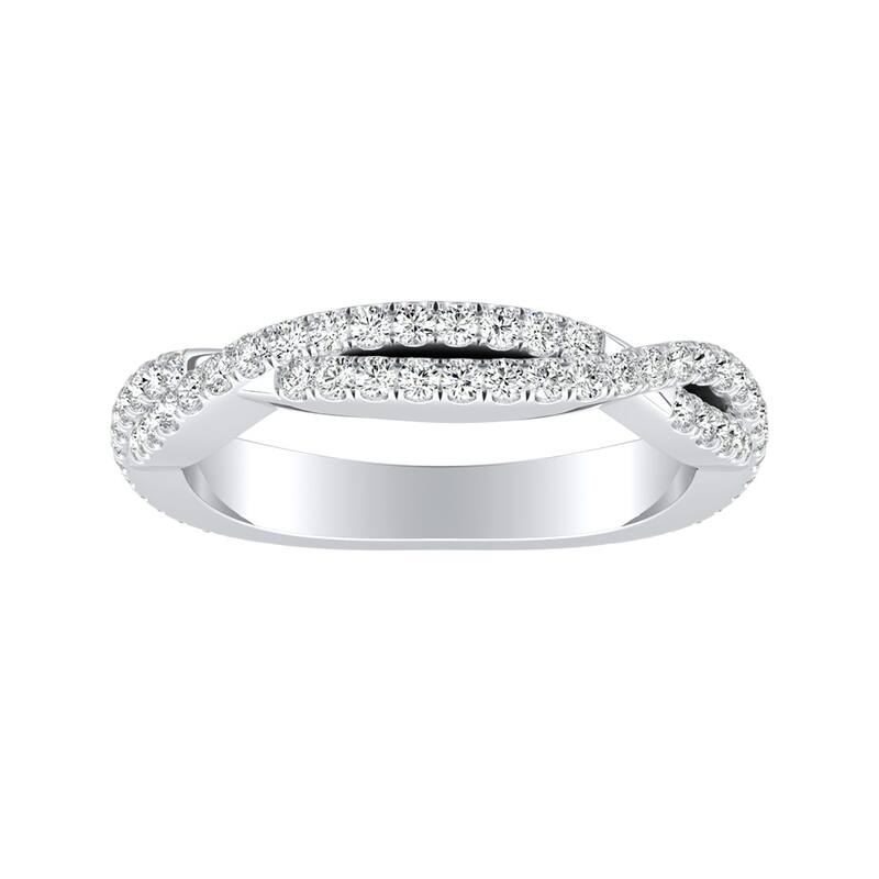 Auriya 18k Gold 1/2ct TDW Diamond Twisted Wedding Band