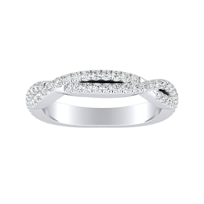 Auriya 18k Gold 1/2ct TDW Diamond Twisted Wedding Band
