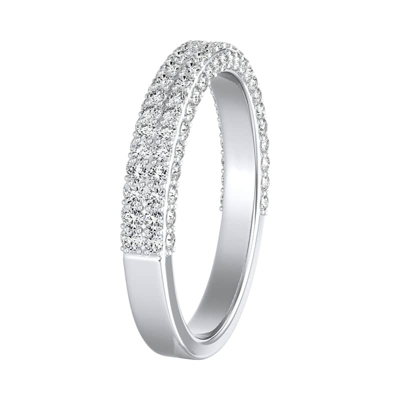 Auriya 14k Gold 3/4ct TDW Diamond Studded Wedding Band