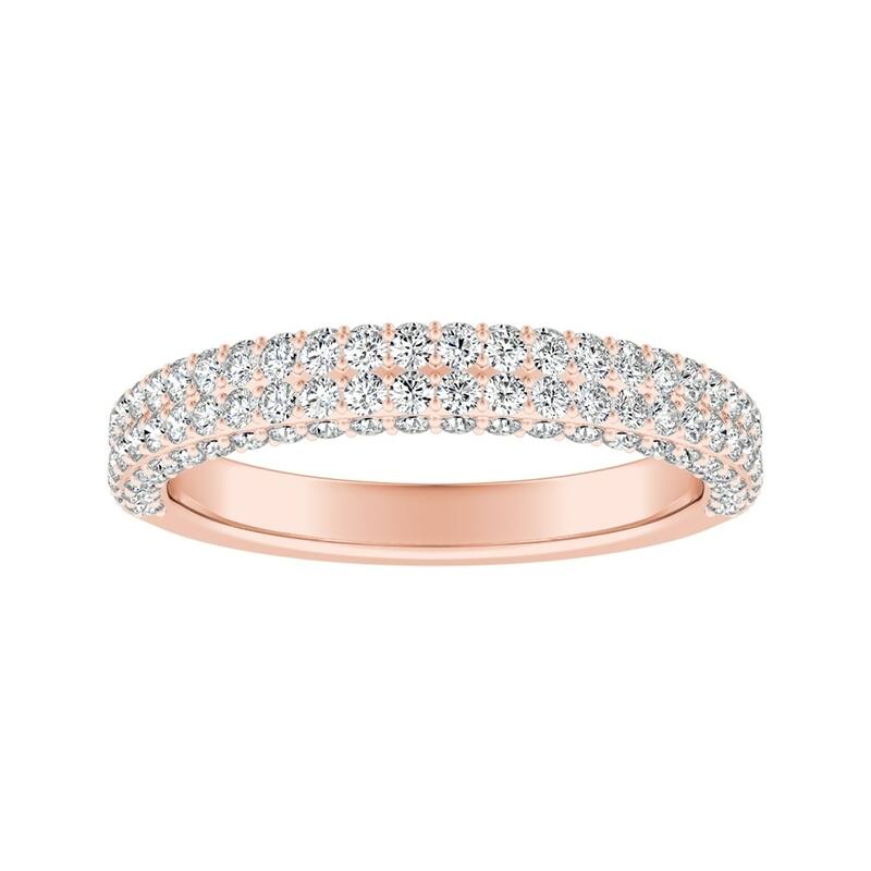 Auriya 14k Gold 3/4ct TDW Diamond Studded Wedding Band