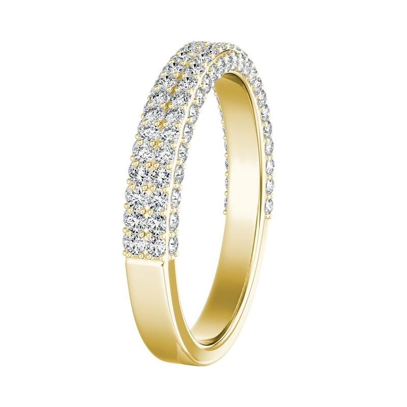 Auriya 14k Gold 3/4ct TDW Diamond Studded Wedding Band