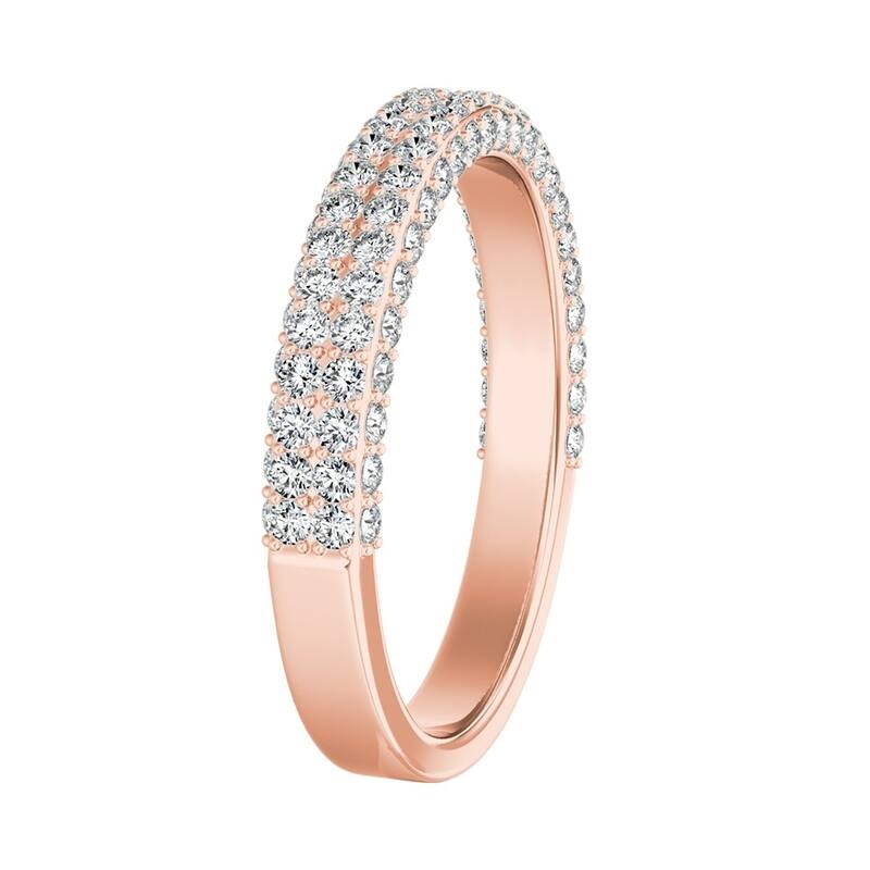 Auriya 14k Gold 3/4ct TDW Diamond Studded Wedding Band