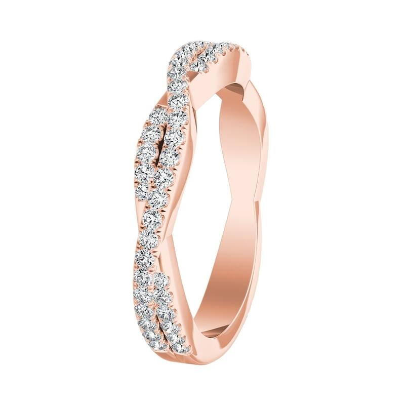 Auriya 14k Gold 1/2ct TDW Diamond Twisted Wedding Band