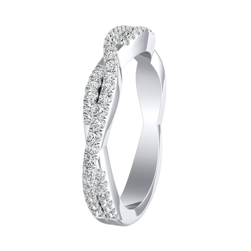 Auriya 14k Gold 1/2ct TDW Diamond Twisted Wedding Band