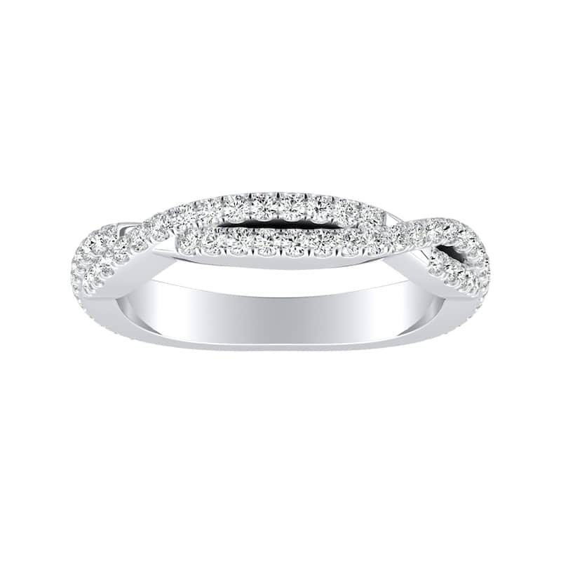 Auriya 14k Gold 1/2ct TDW Diamond Twisted Wedding Band