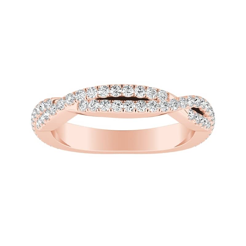 Auriya 14k Gold 1/2ct TDW Diamond Twisted Wedding Band