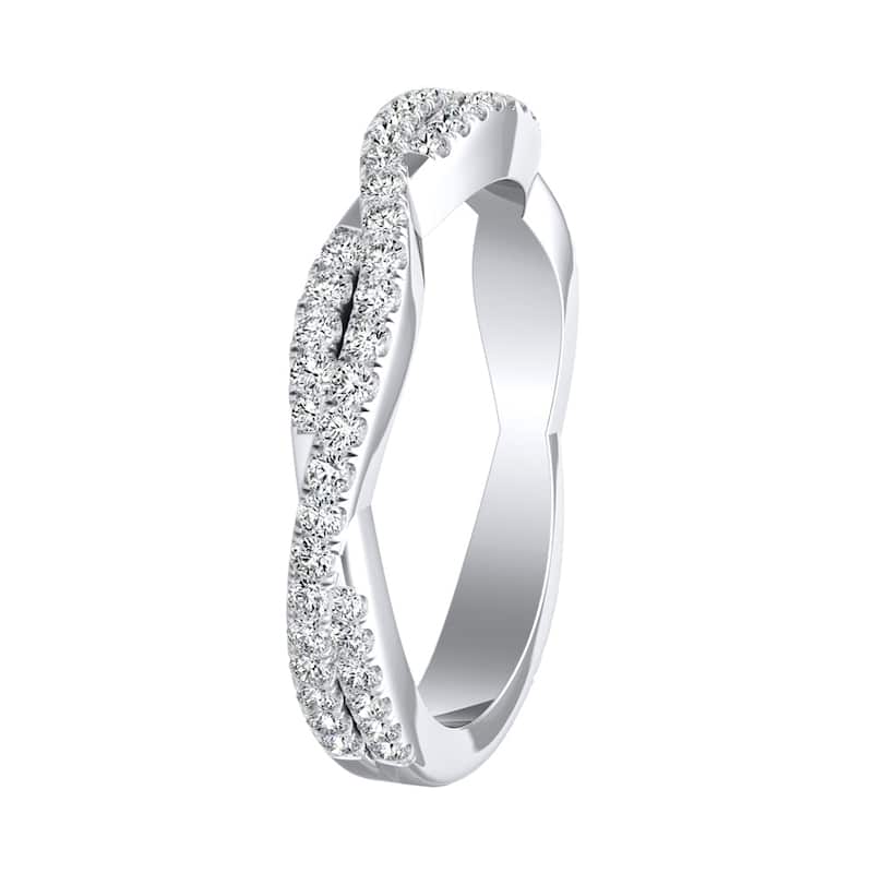 Auriya Platinum 1/2ct TDW Diamond Twisted Wedding Band