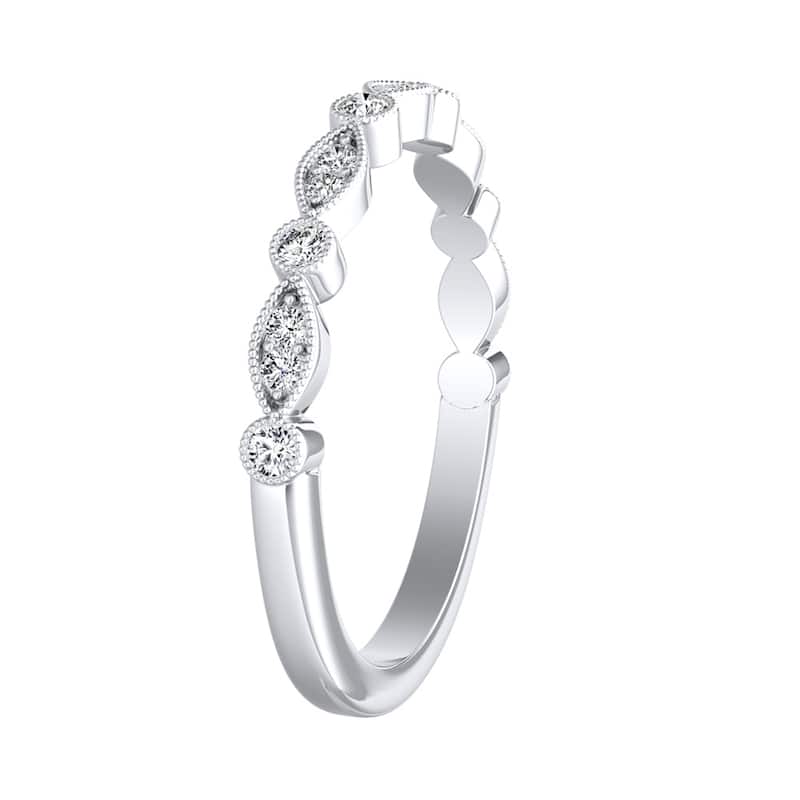Auriya Vintage 1/6ctw Diamond Anniversary Wedding Band 18K Gold