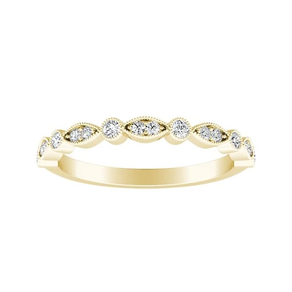 Shop Auriya Stackable Vintage Milgrain 1 6ctw Diamond Wedding Band