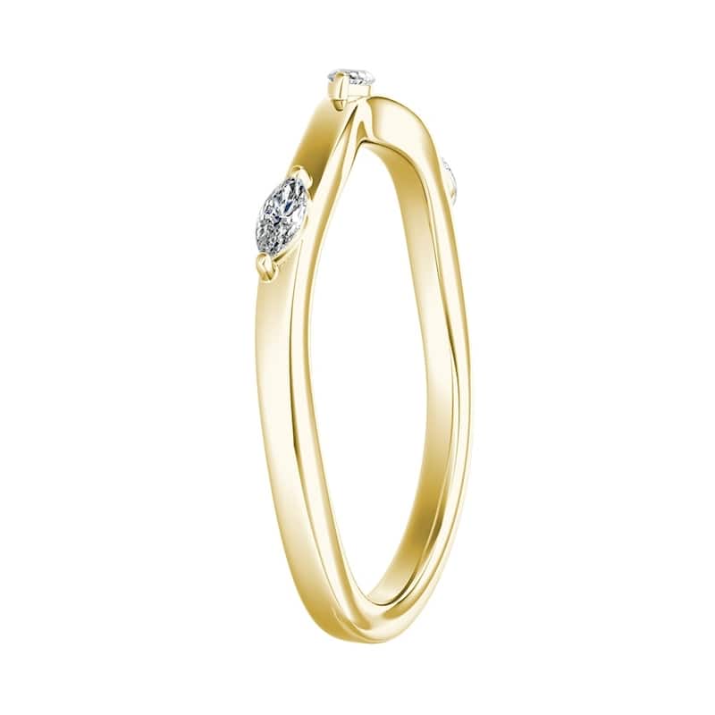 Auriya 1/10ctw Marquise Accent Diamond Wedding Band 18k Gold