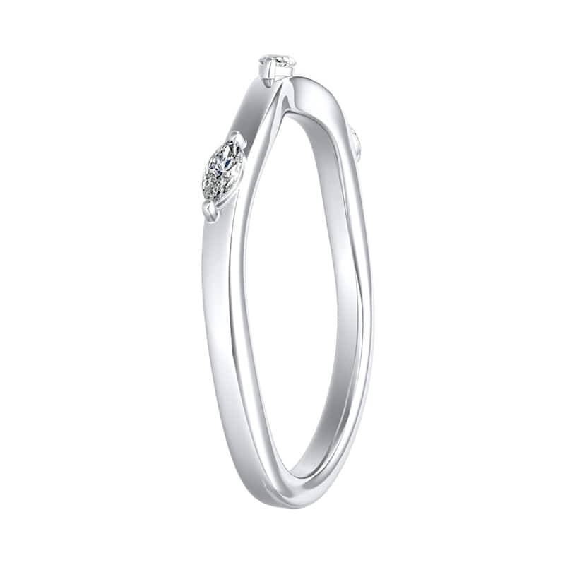 Auriya 1/10ctw Marquise Accent Diamond Wedding Band 18k Gold