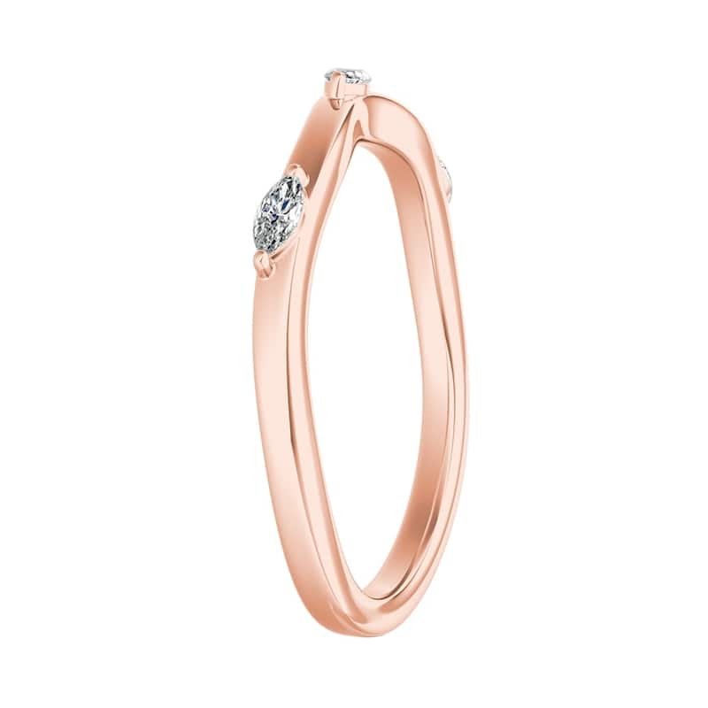 Auriya 1/10ctw Marquise Accent Diamond Wedding Band 14k Gold