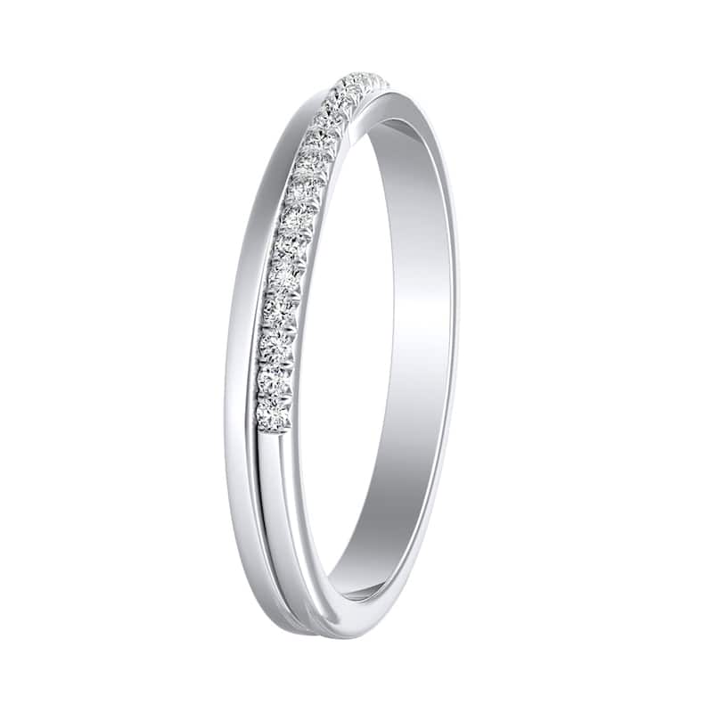 Auriya 1/8ctw Round Diamond Wedding Band Platinum
