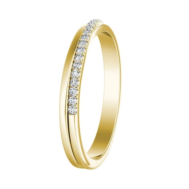 Auriya 1/8ctw Round Diamond Wedding Band 18k Gold