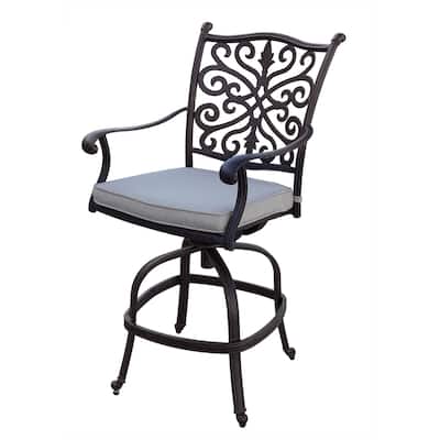Casablanca Patio Counter Height Swivel Bar Stool with Cushion, Set of 6