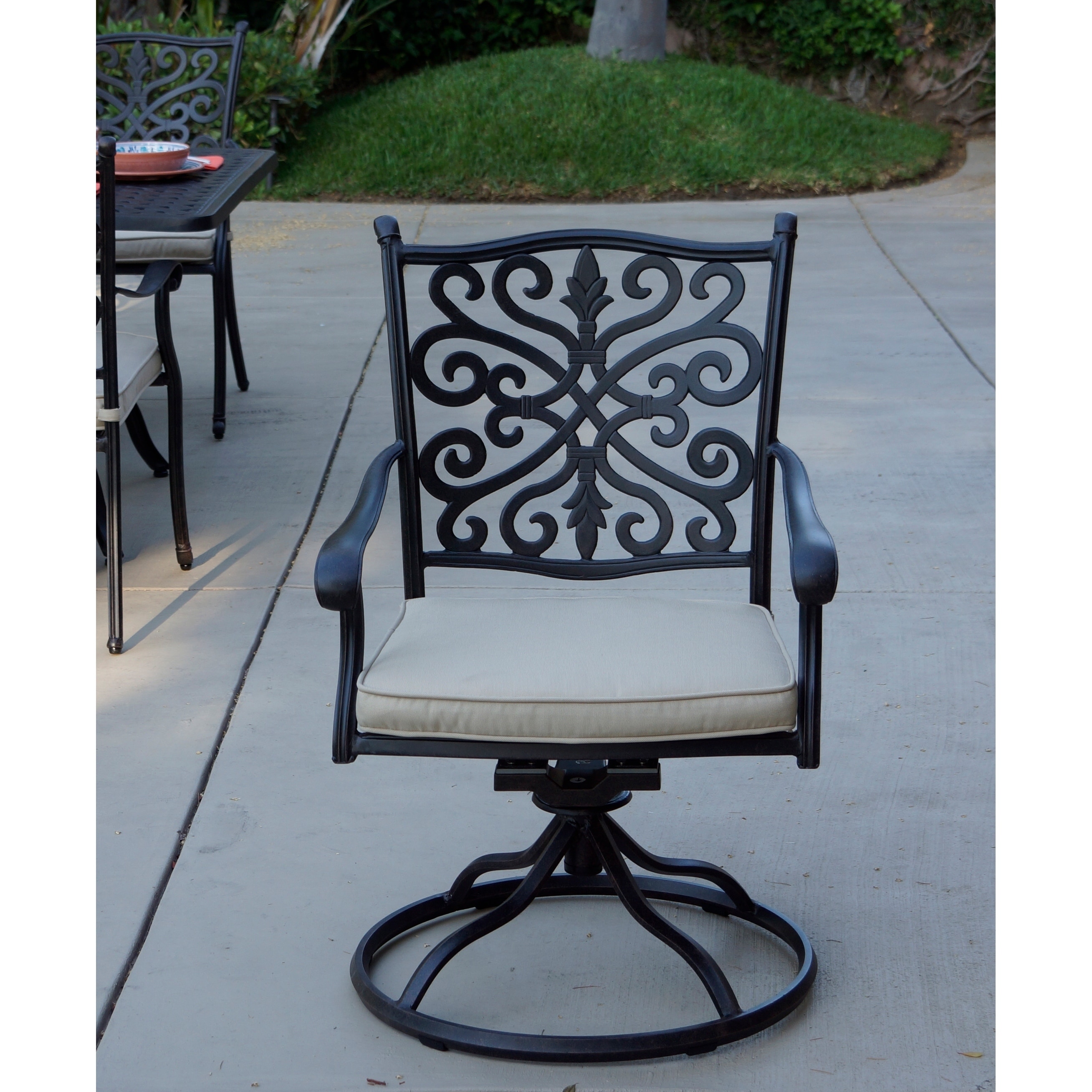 Casablanca Patio Swivel Rocker Dining Chairs With Cushion Set Of 4 On 26453830 Patio Swivel Rocker Dining Chairs