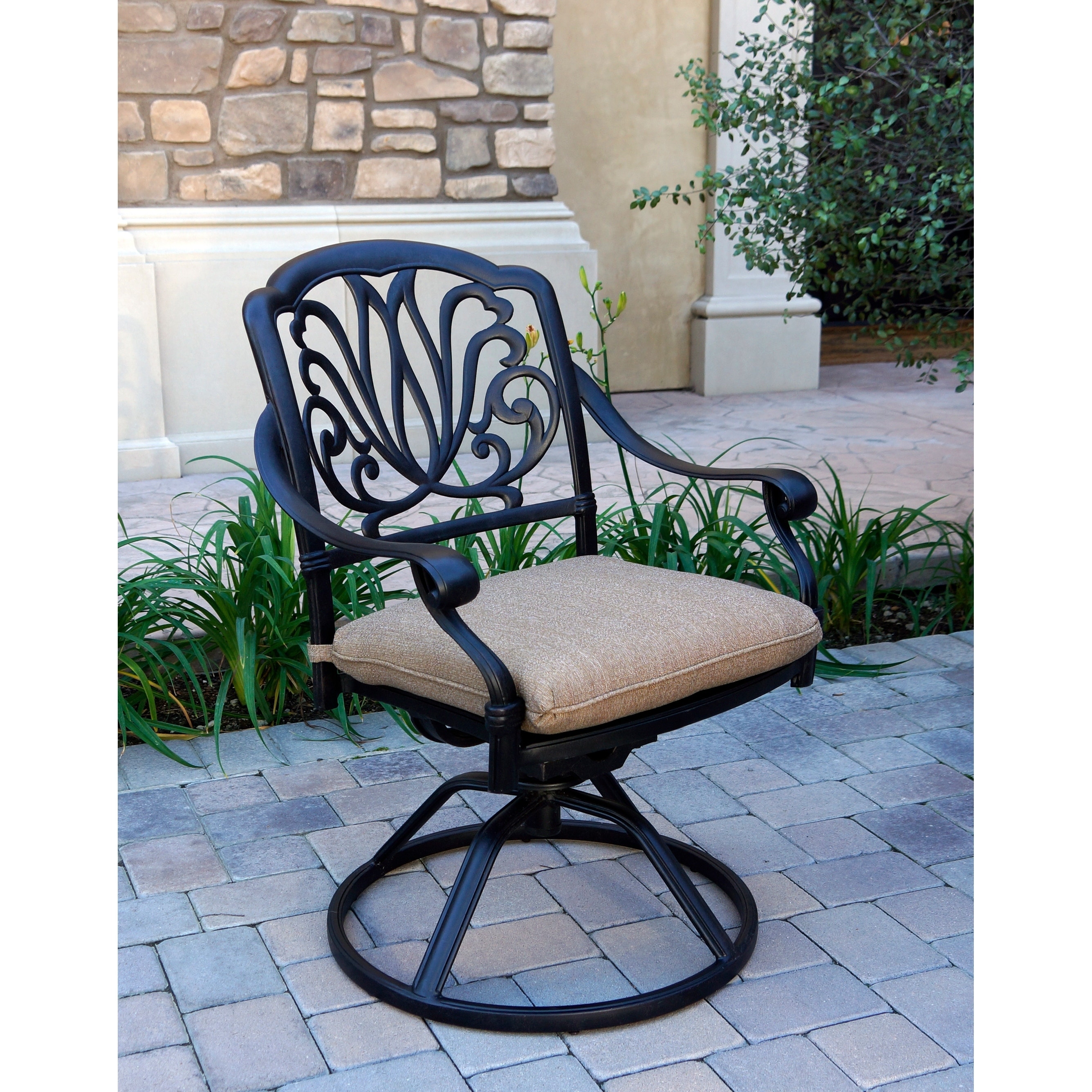 Shop Elisabeth Patio Swivel Rocker Dining Chair With Cushion Set