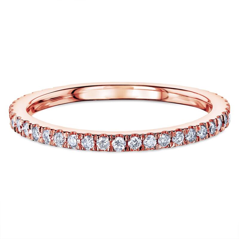 Annello by Kobelli 14k Gold 1/4ct TDW Semi-Eternity Diamond Classic Women's Wedding Band