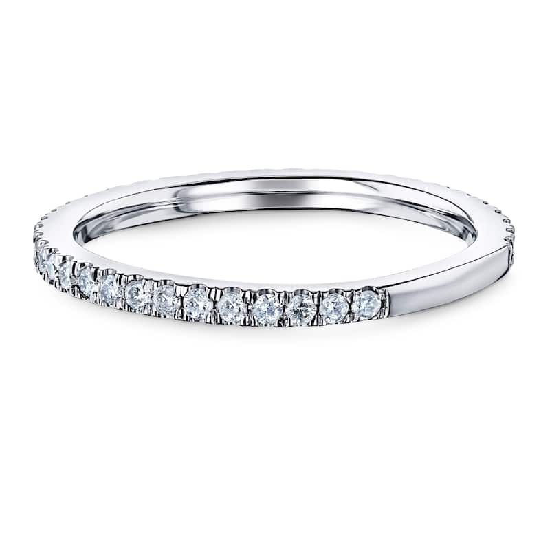 Annello by Kobelli 14k Gold 1/4ct TDW Semi-Eternity Diamond Classic Women's Wedding Band