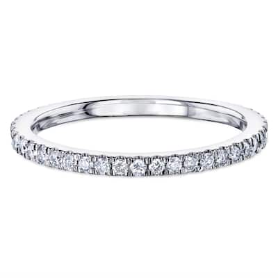 Annello by Kobelli 14k Gold 1/4ct TDW Semi-Eternity Diamond Classic Women's Wedding Band