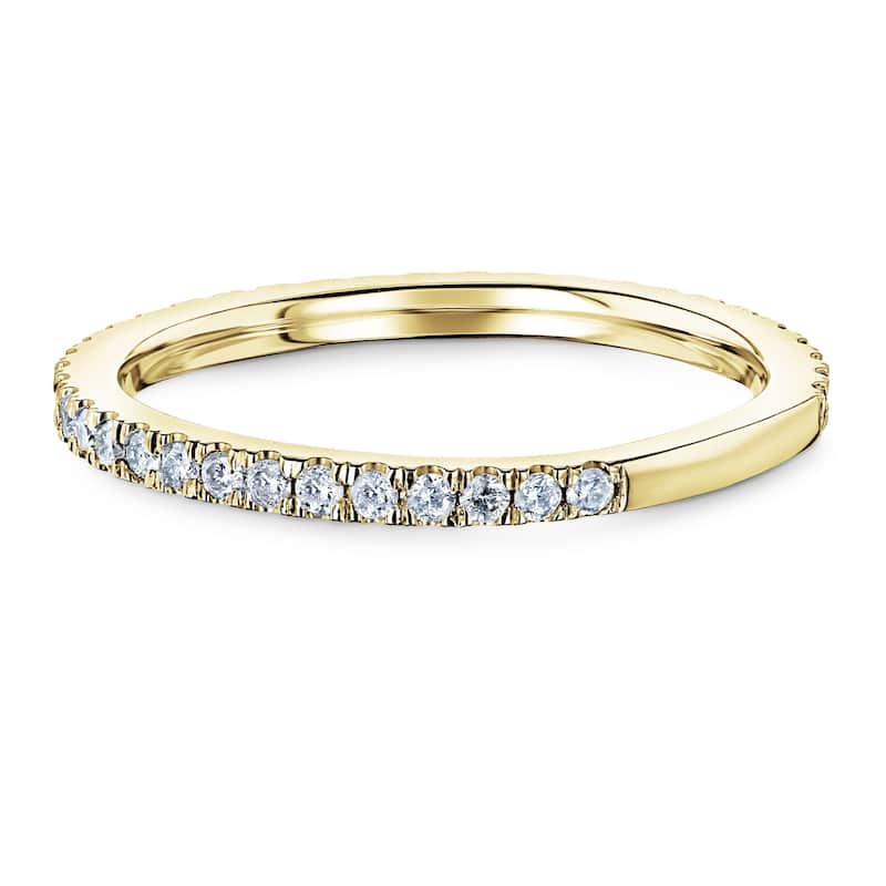 Annello by Kobelli 14k Gold 1/4ct TDW Semi-Eternity Diamond Classic Women's Wedding Band