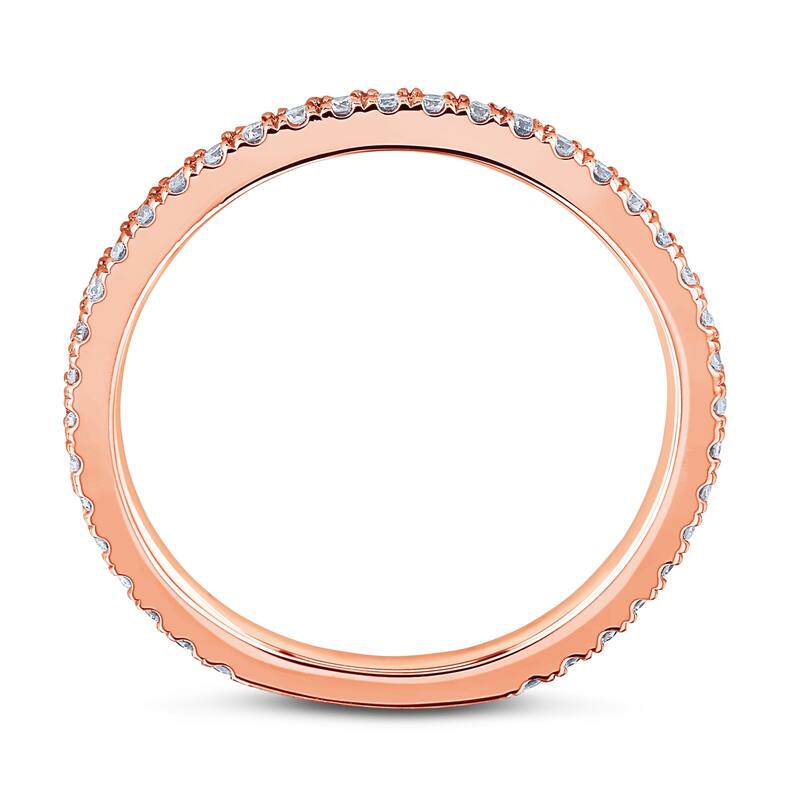 Annello by Kobelli 14k Gold 1/4ct TDW Semi-Eternity Diamond Classic Women's Wedding Band