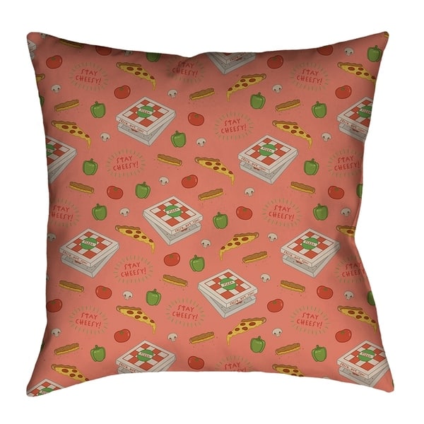 Katelyn Elizabeth Orange Color Pizza Pattern Floor Pillow Overstock 26455626