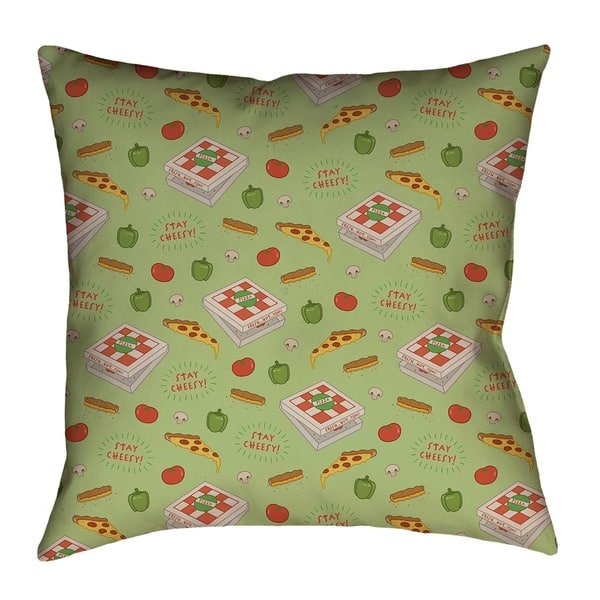 Katelyn Elizabeth Green Color Pizza Pattern Pillow Poly Twill Overstock 26455637