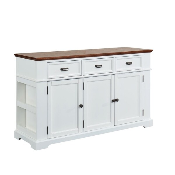 Shop Two Tone Wooden Server with Spacious Storage and Side Rack, White ...