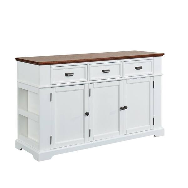 Shop Two Tone Wooden Server With Spacious Storage And Side Rack